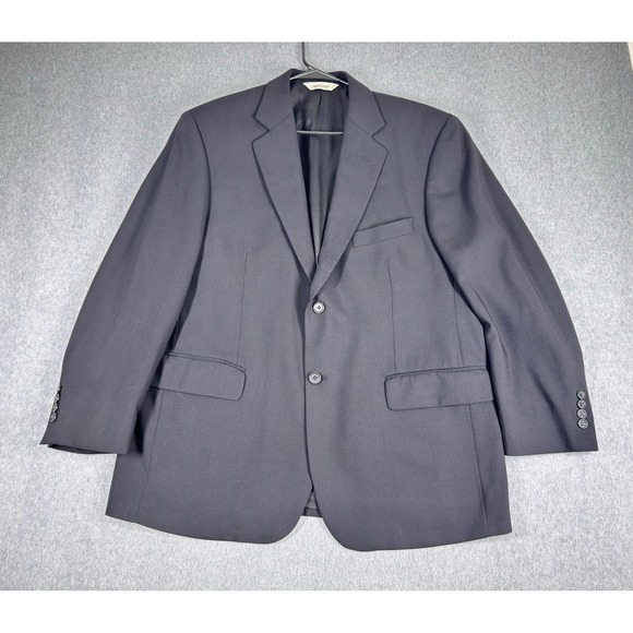 Pronto Uomo Black Suit Worsted Wool 42S 36 Waist Blazer Suit Jacket 2 Piece
